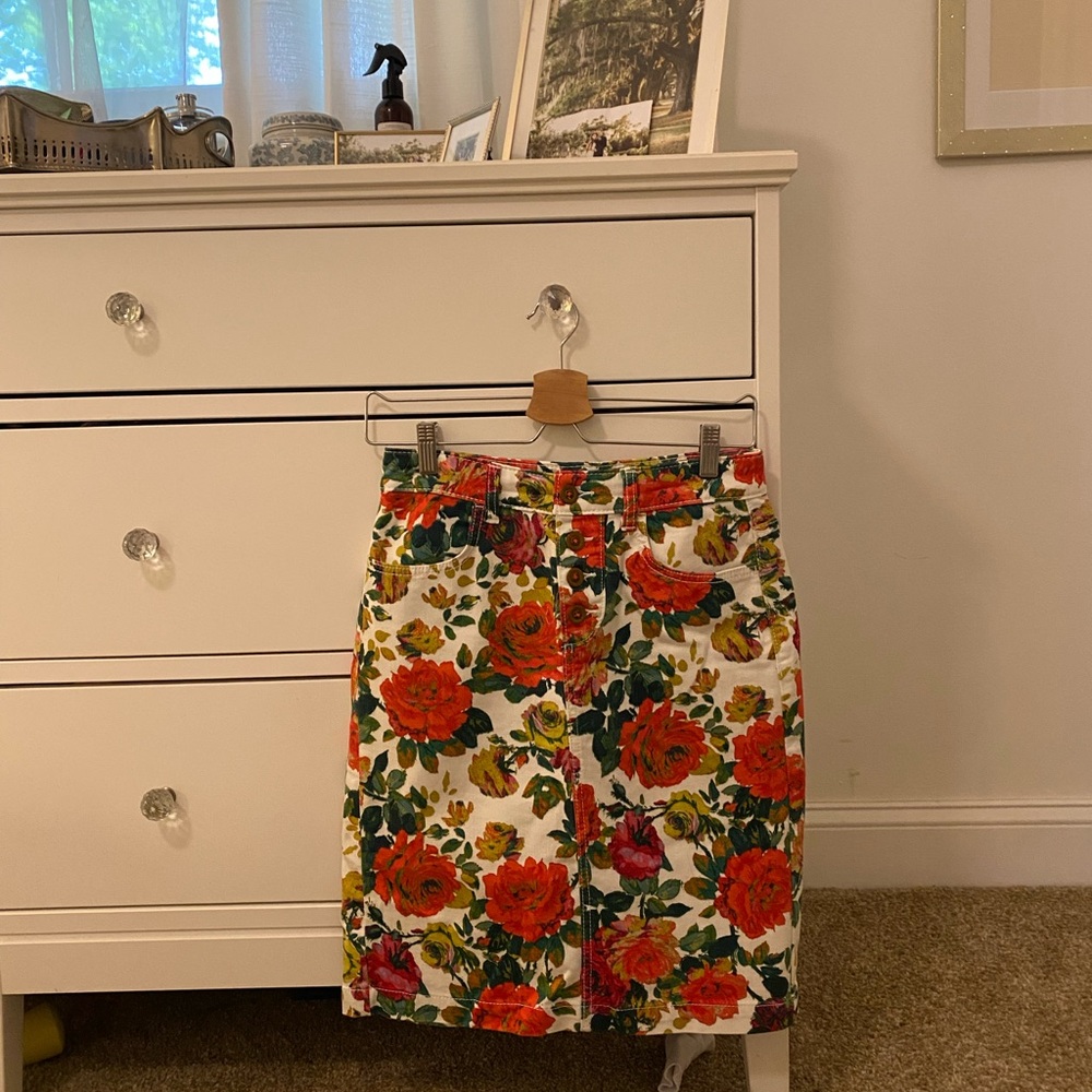 Floral Denim Women's Skirt